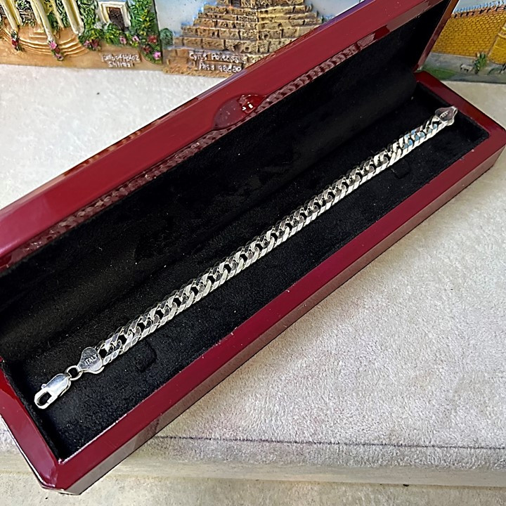 دستبند نقره مردانه کد glsr-620