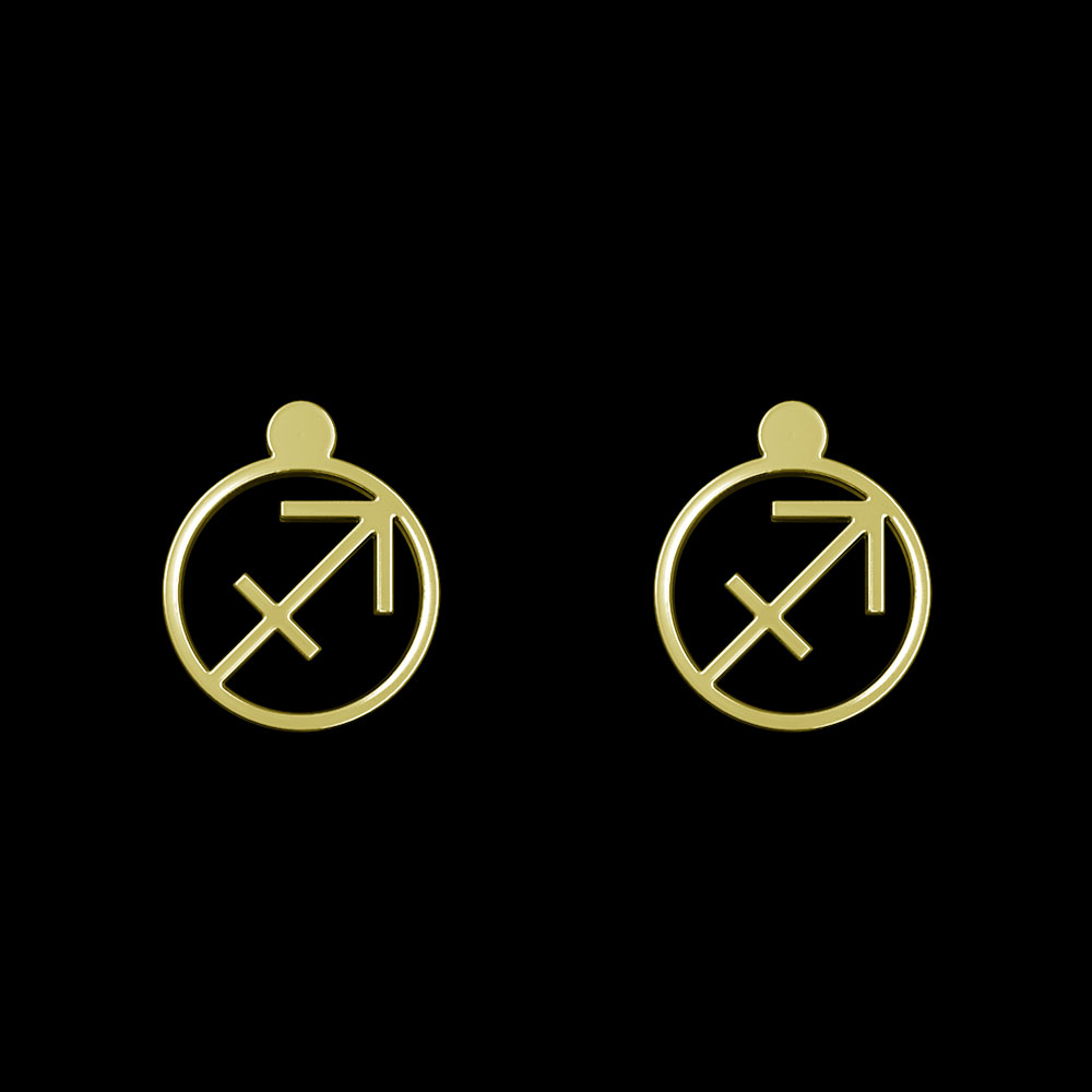 گوشواره طلا 18 عیار زنانه مدوپد مدل نماد یونانی کد GA1-12656