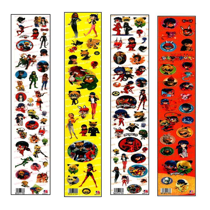 برچسب طرح کیتی و دختر کفشدوزکی کد NGHE 015 بسته 4 عددی