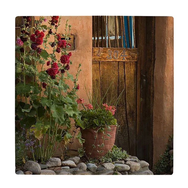  زیر لیوانی  طرح در قدیمی و گلدان گل کد    5927778_4680