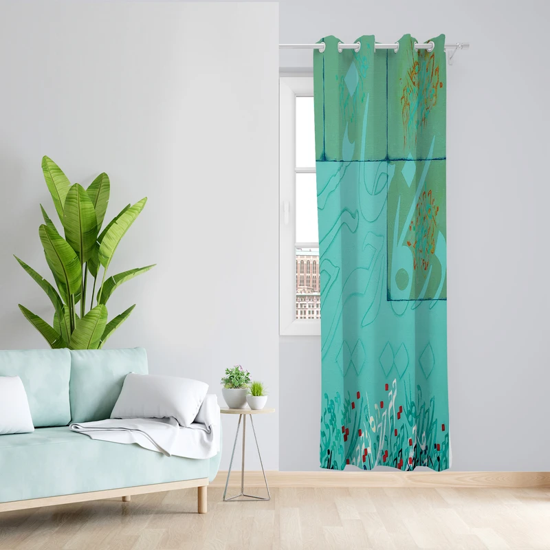 پرده طرح شعر مدل مخمل پانچی کد 2088 z سایز 140x200 سانتی متر