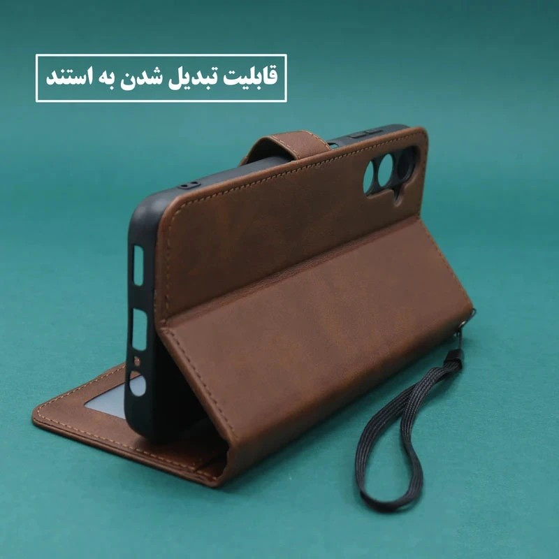 کیف کلاسوری راینو مدل KF-LC مناسب برای گوشی موبایل سامسونگ Galaxy A16 به همراه بند آویز