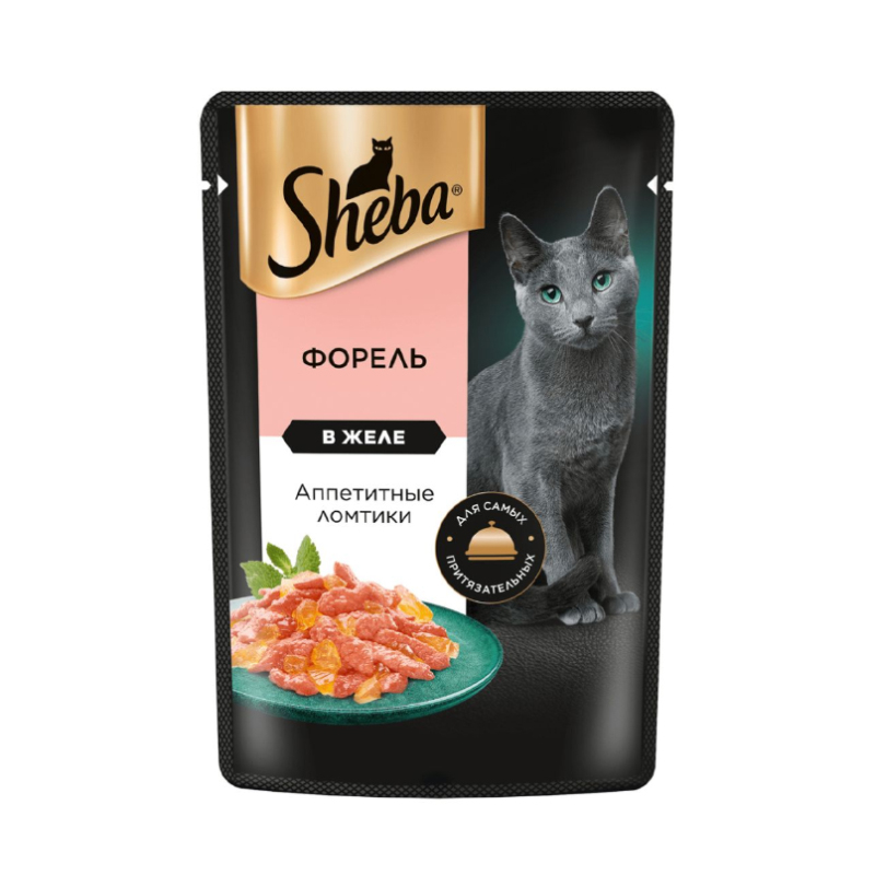 پوچ گربه بالغ شبا مدل Appetizing Slices طعم ماهی قزل‌آلا در ژله وزن 75 گرم