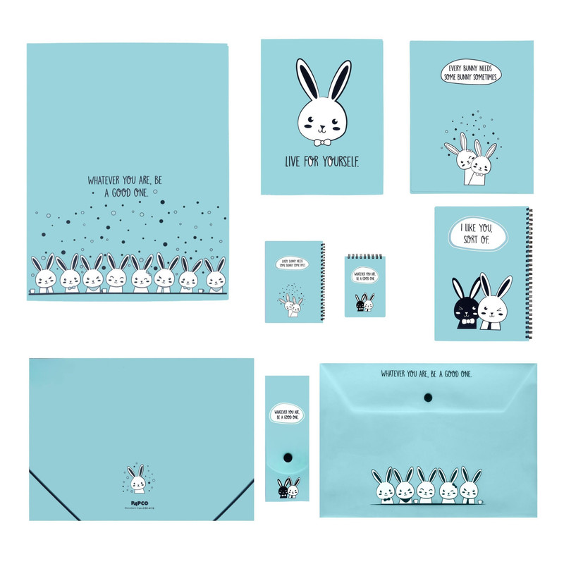 بسته لوازم تحریر پاپکو مدل پاستلی کد PK-1403 بسته 9 عددی