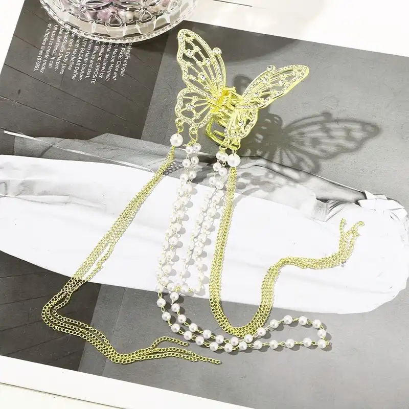 کلیپس مو زنانه مدل پروانه آویزدار کد G_Lnd_1323