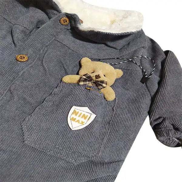 سرهمی نوزادی مدل عروسکی کبریتی رنگ طوسی