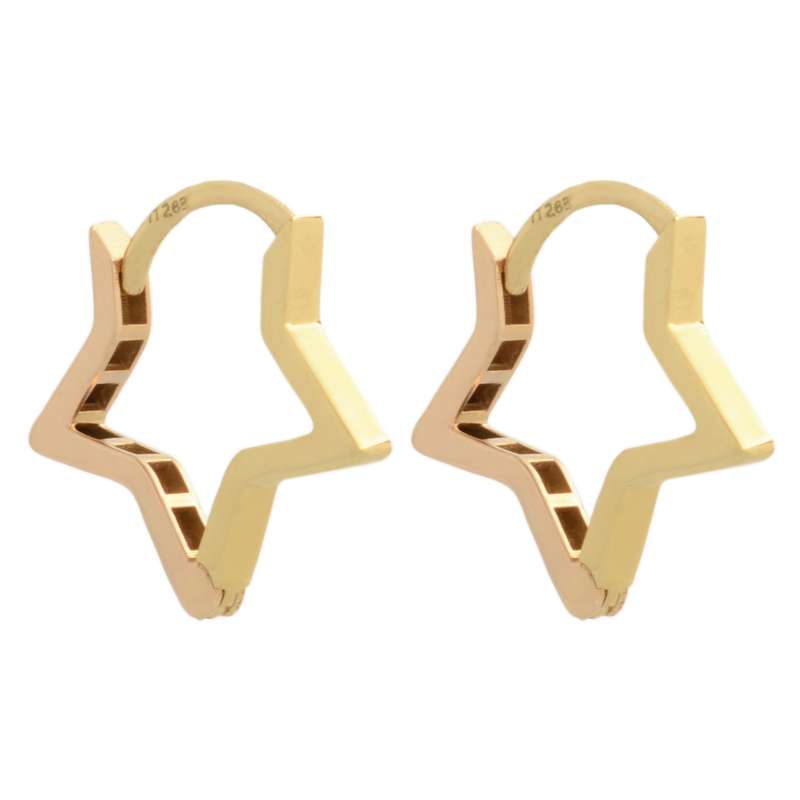 گوشواره طلا 18 عیار زنانه طلای مستجابی مدل کلیپسی ستاره کد 167084