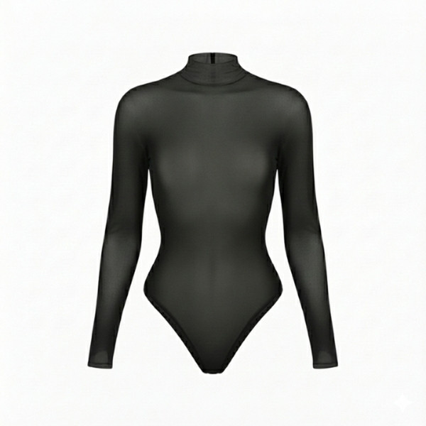 بادی آستین بلند زنانه مدل حریر یقه سه سانت H122