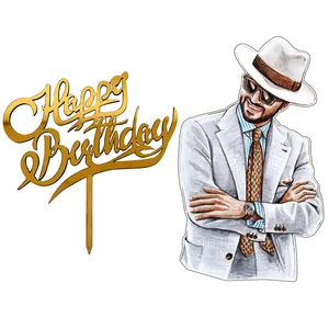 تاپر تزیین کیک مدل مرد با کت کد m2 مجموعه 2 عددی