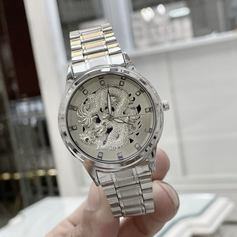 ساعت مچی عقربه‌ای مردانه مدل دراگون بند فلزی کد 1