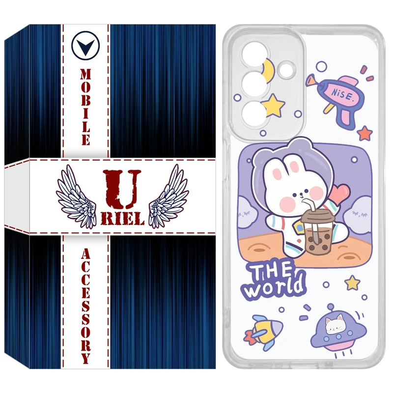 کاور یوریل مدل Clear کد 8 طرح خرگوش فضانورد مناسب برای گوشی موبایل سامسونگ Galaxy A36