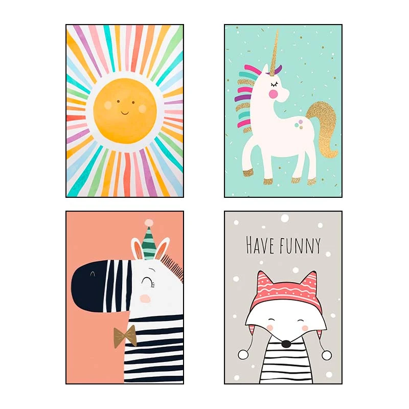 تابلو شاسي کارنيکا طرح کودکان کد 16301 مجموعه 4 عددی