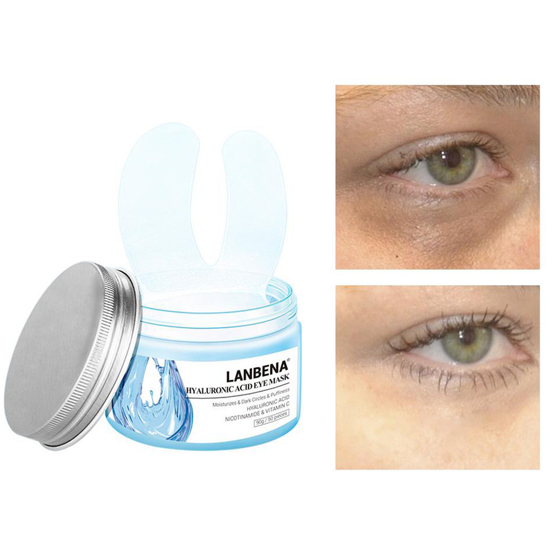 ماسک دور چشم لنبنا مدل HYALURONIC ACID وزن 90 گرم بسته 50 عددی