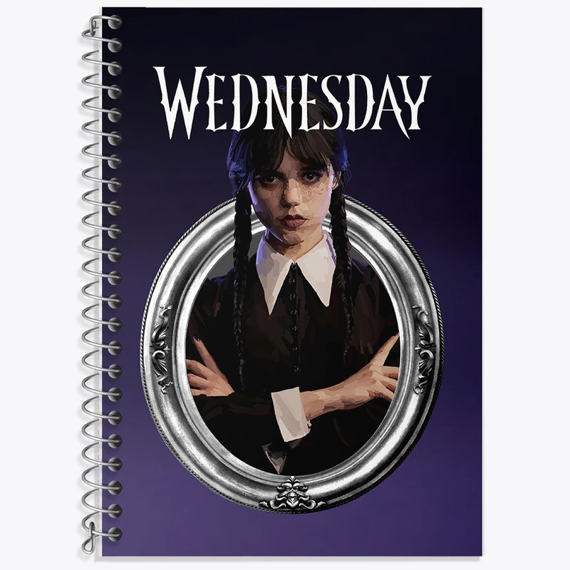 دفتر زبان 50 برگ خندالو مدل سه خط طرح ونزدی (Wednesday) کد F2463