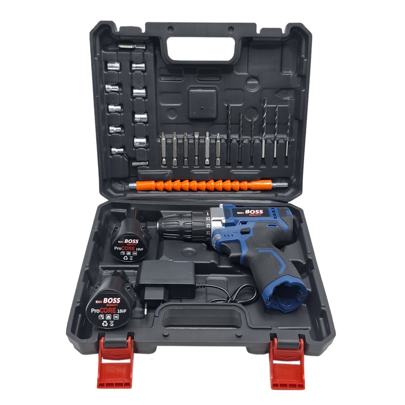 مجموعه 29 عددی دریل پیچ گوشتی شارژی صنعتی 10 میلی متری 18 ولت باس مدل 18V کد 2