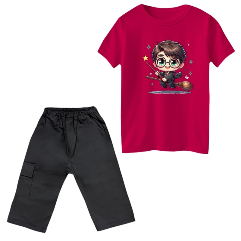 ست تی‌شرت و شلوارک پسرانه مدل هری پاتر کد 9