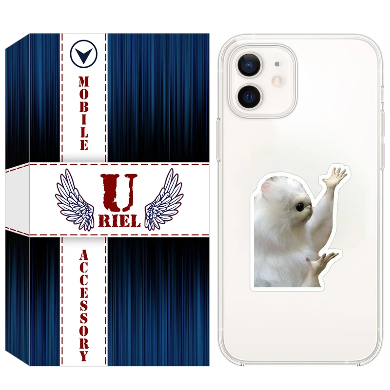 کاور یوریل مدل Clear کد 89 طرح میمون سفید مناسب برای گوشی موبایل اپل iPhone 12