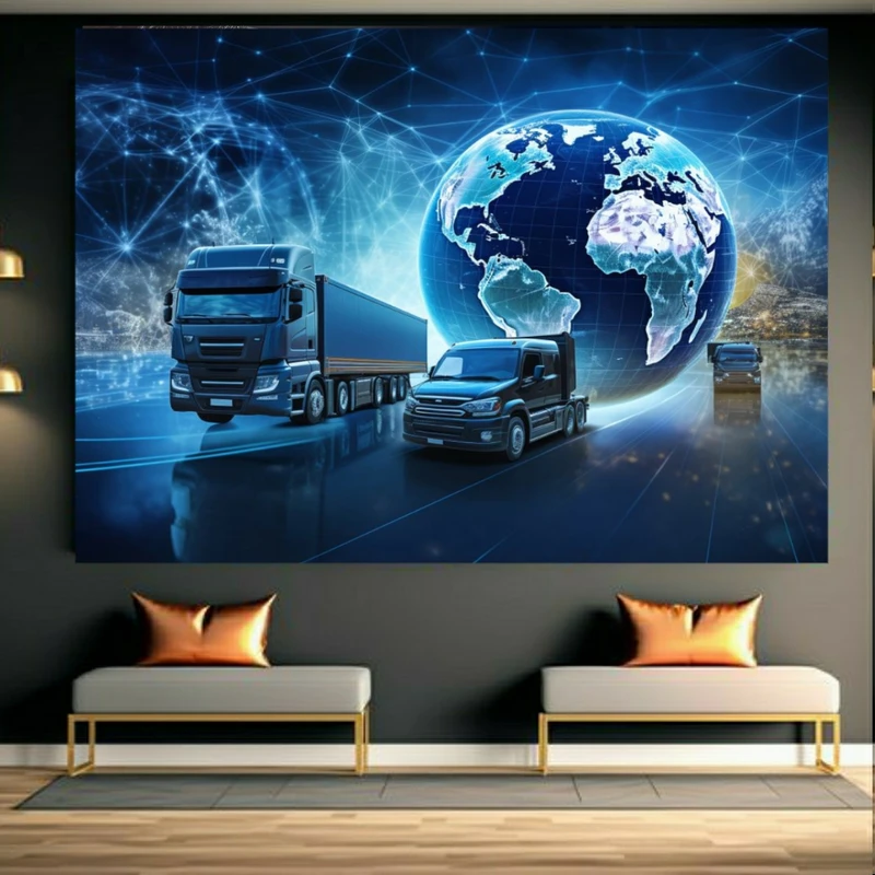 تابلو بوم طرح مخمل حمل و نقل جهانی کد BK23225