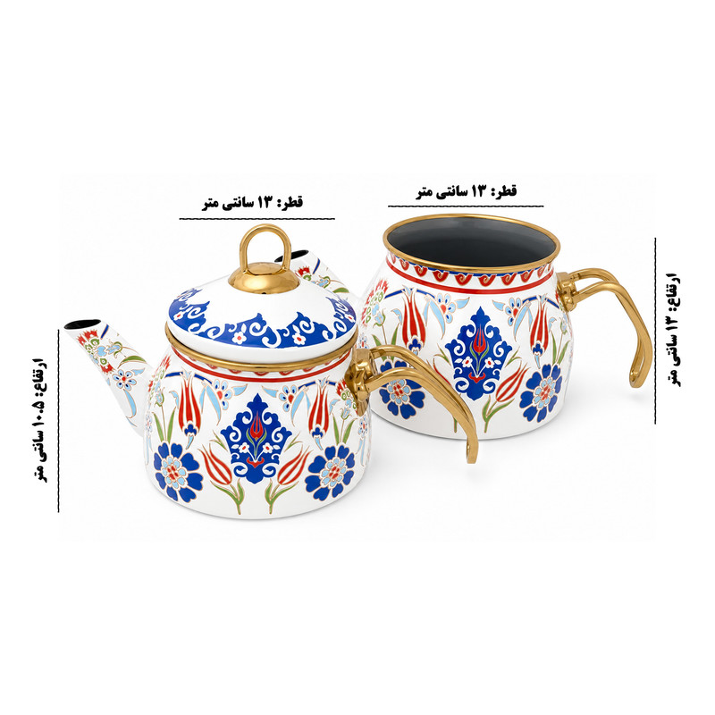 ست کتری و قوری پرهوم مدل Mavi-Gul گنجایش کتری 2.1 لیتر گنجایش قوری 1 لیتر