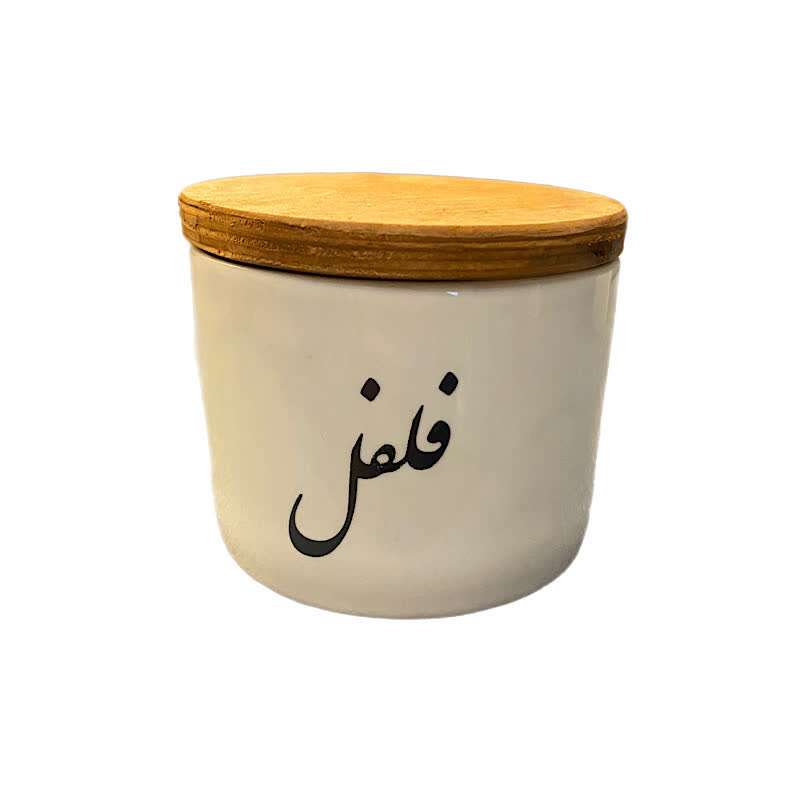 جا ادویا مدل سرامیکی درب چوبی طرح فلفل جا ادویا مدل سرامیکی درب چوبی طرح فلفل