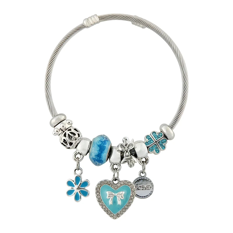 دستبند النگویی زنانه مدل پاندورا طرح پاپیون کد 2137