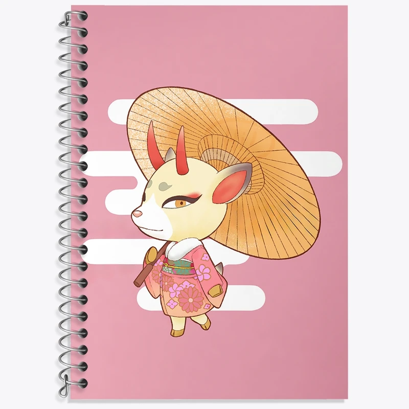 دفتر زبان 50 برگ خندالو مدل سه خط طرح بازی انیمال کراسینگ (Animal Crossing) کد 32644