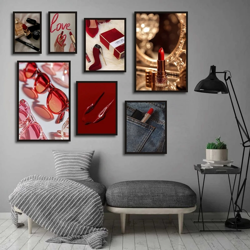 تابلو بکلیت طرح سالن زیبایی و میکاپ و لوازم آرایش مدل B-2836 مجموعه 7 عددی