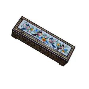 قلمدان خاتم کاری طرح پرنده 4