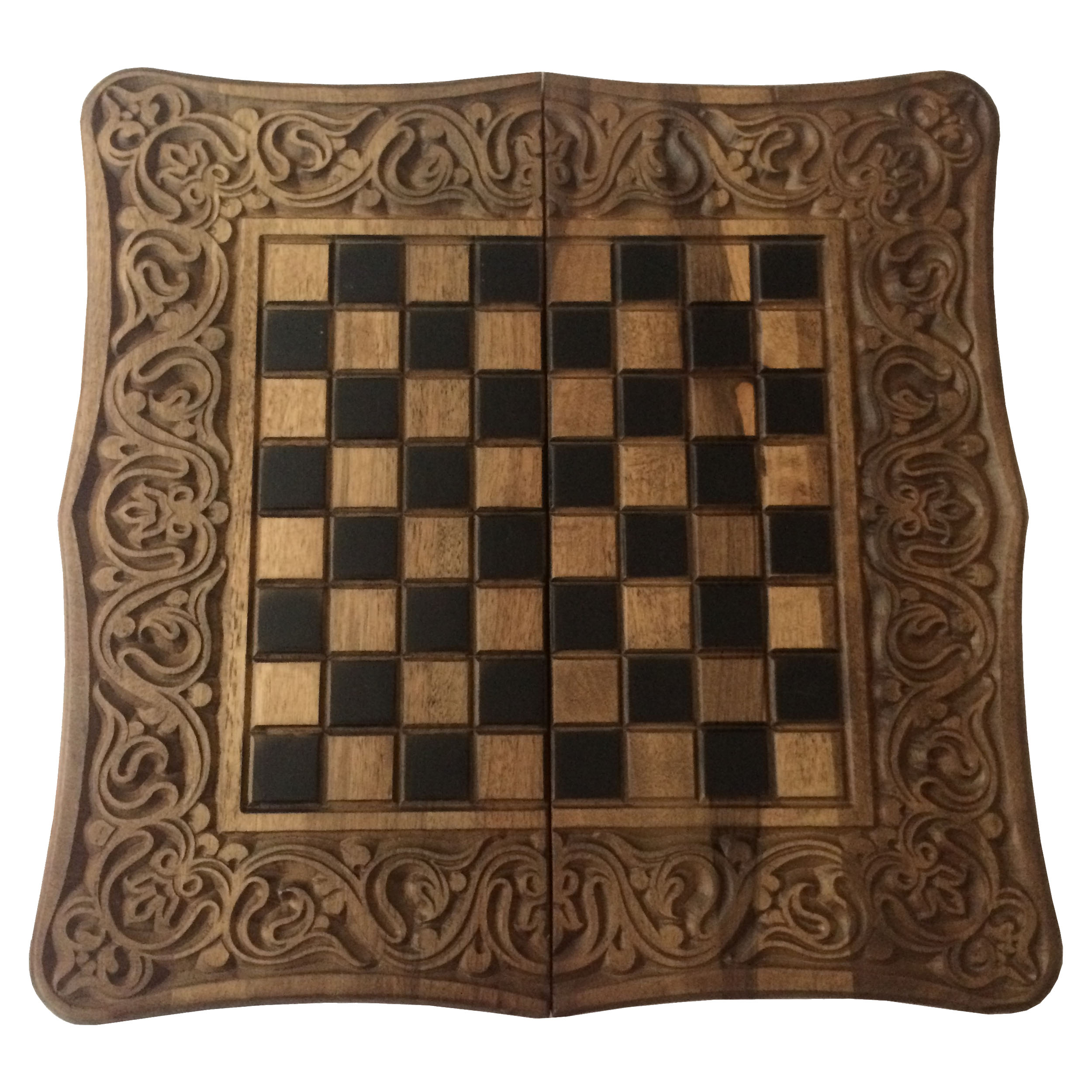 صفحه شطرنج چوب گردو طرح دیبا طول 50 سانتی متر