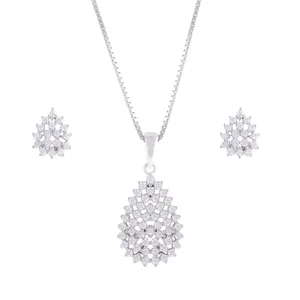 نیم ست نقره طرح اشک کد M1208