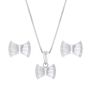 نیم ست نقره طرح پاپیون کد M1216