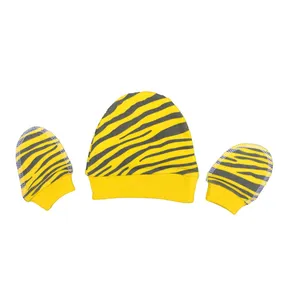 ست دستکش و کلاه نوزادی مدل ببری