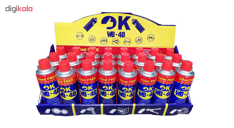 اسپری روان کننده و زنگ بر اوکی مدل WD-40 حجم 450 میلی لیتر بسته 24 عددی اسپری روان کننده و زنگ بر اوکی مدل WD-40 حجم 450 میلی لیتر بسته 24 عددی