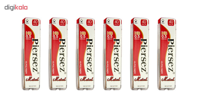 نوک مداد نوکی HB پییرسز کد PZB0126مدل متال قطر 0.5 میلی متر بسته 6 عددی