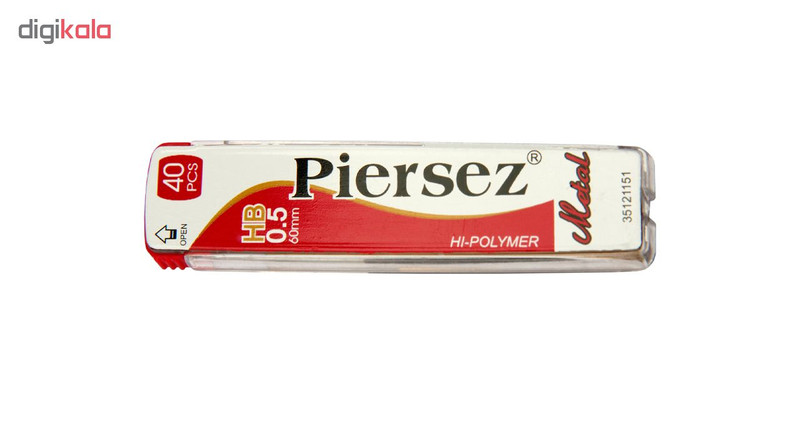 نوک مداد نوکی HB پییرسز کد PZB0126مدل متال قطر 0.5 میلی متر بسته 6 عددی