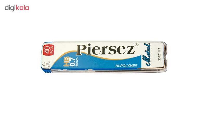 نوک مداد نوکی HB پییرسز کد PZB0128 مدل متال قطر 0.7 میلی متر بسته 6 عددی
