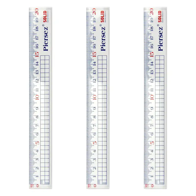 خط کش 20 سانتی متری پییرسز کد PZB0135 مدل سالید بسته 3 عددی