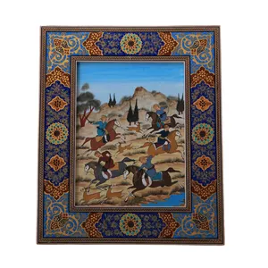 قاب خاتم کاری کد 1-70194 طرح شکارگاه