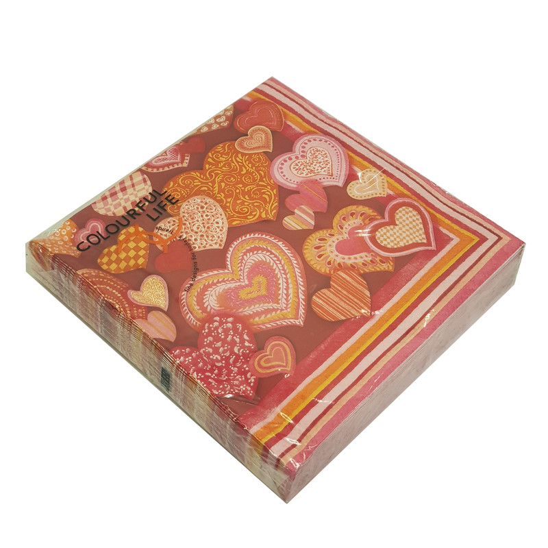 دستمال سفره کالرفول لایف مدل in love- LN0168 بسته 20 عددی