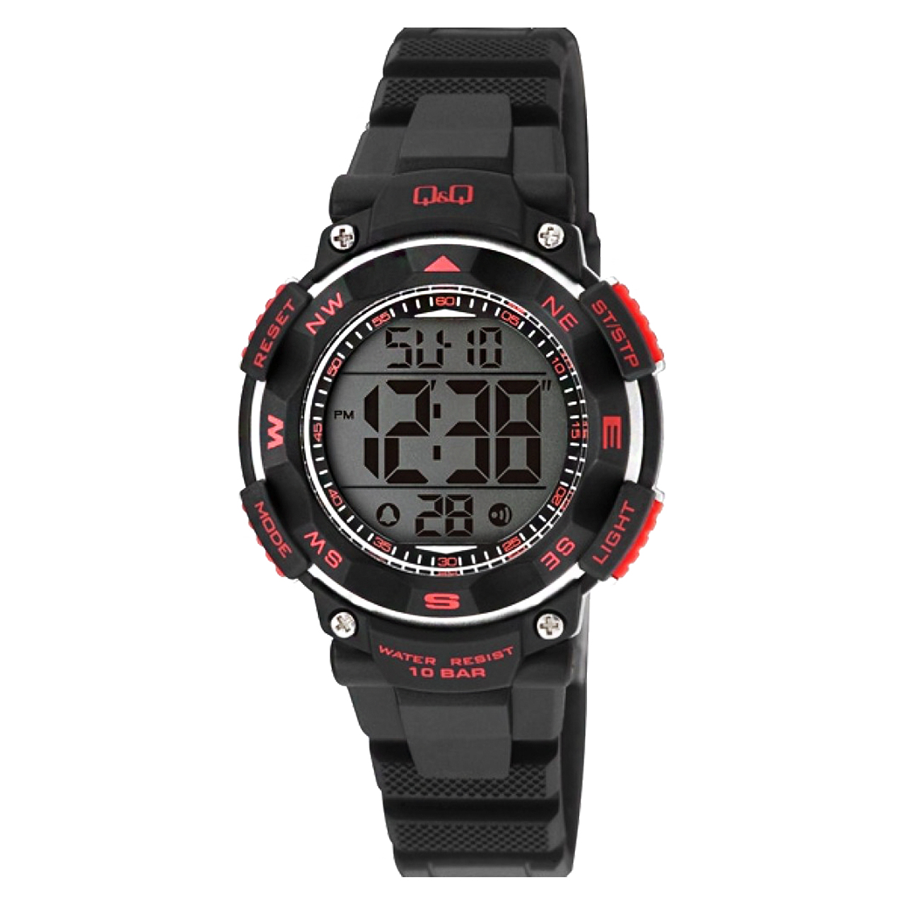 ساعت مچی دیجیتالی کیو اند کیو مدل m149j001y به همراه دستمال مخصوص برند کلین واچ