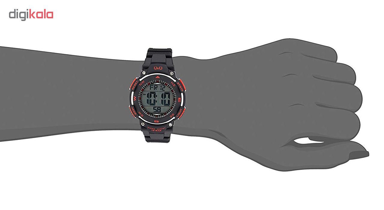 ساعت مچی دیجیتالی کیو اند کیو مدل m149j001y به همراه دستمال مخصوص برند کلین واچ -  - 3