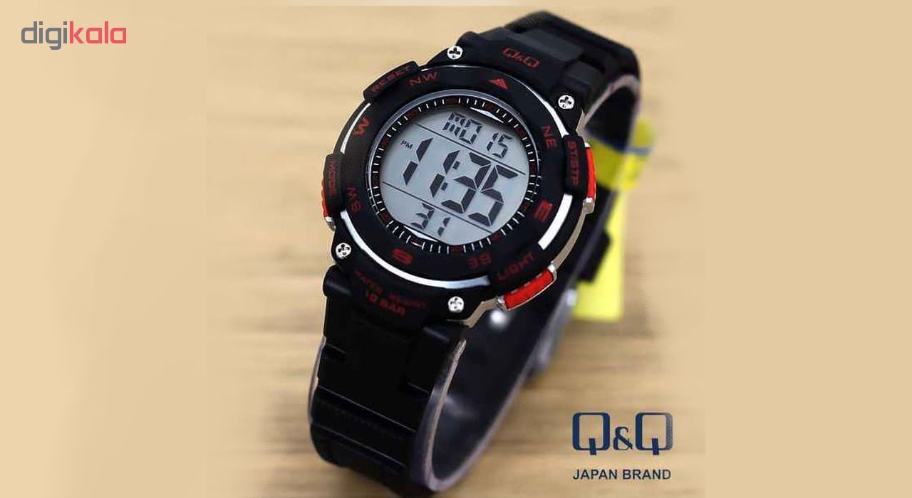 ساعت مچی دیجیتالی کیو اند کیو مدل m149j001y به همراه دستمال مخصوص برند کلین واچ -  - 5