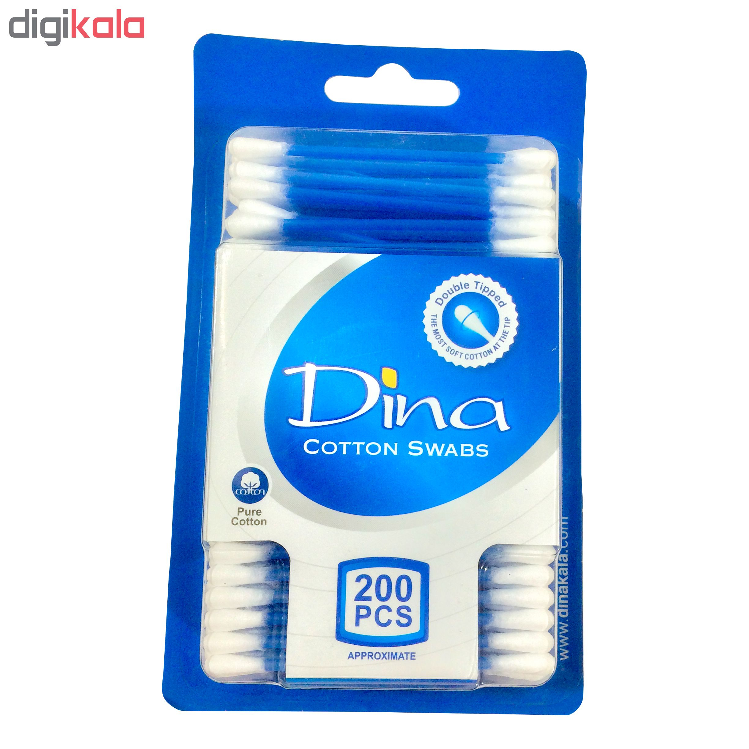 گوش پاک کن دینا مدل Cotton Swabs بسته 200 عددی
