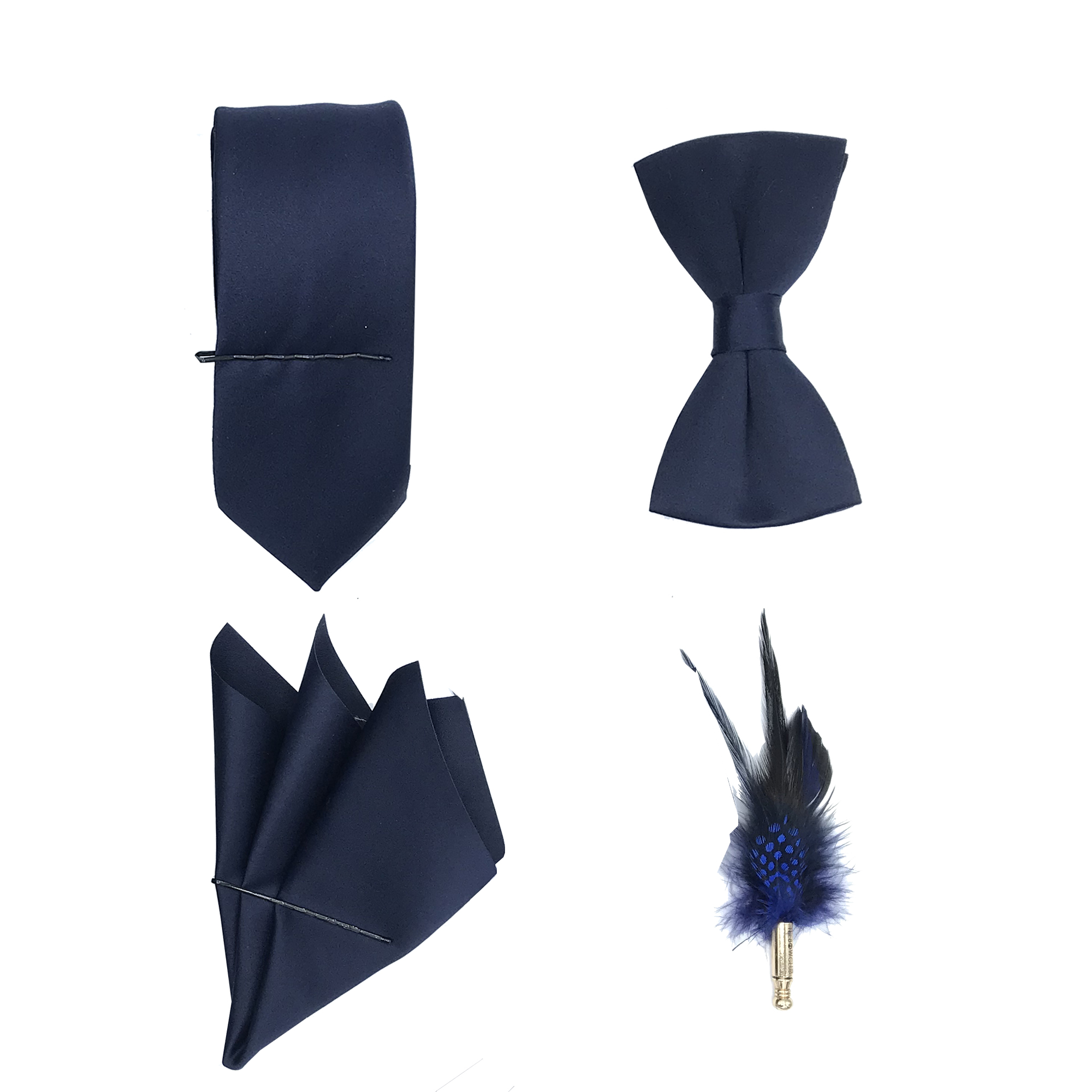ست کراوات پاپیون دستمال جیب و گل کت مدل KPDG-1002