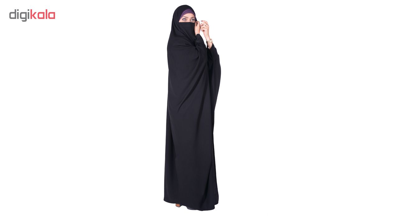 چادر بحرینی شهر حجاب مدل کرپ حریرالاسود کد 8071 -  - 4