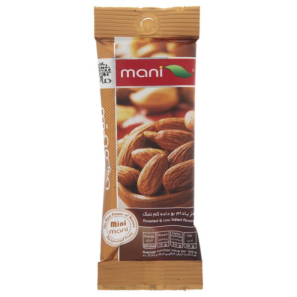 مغز بادام درختی کم نمک مانی وزن 30 گرم مغز بادام درختی کم نمک مانی وزن 30 گرم