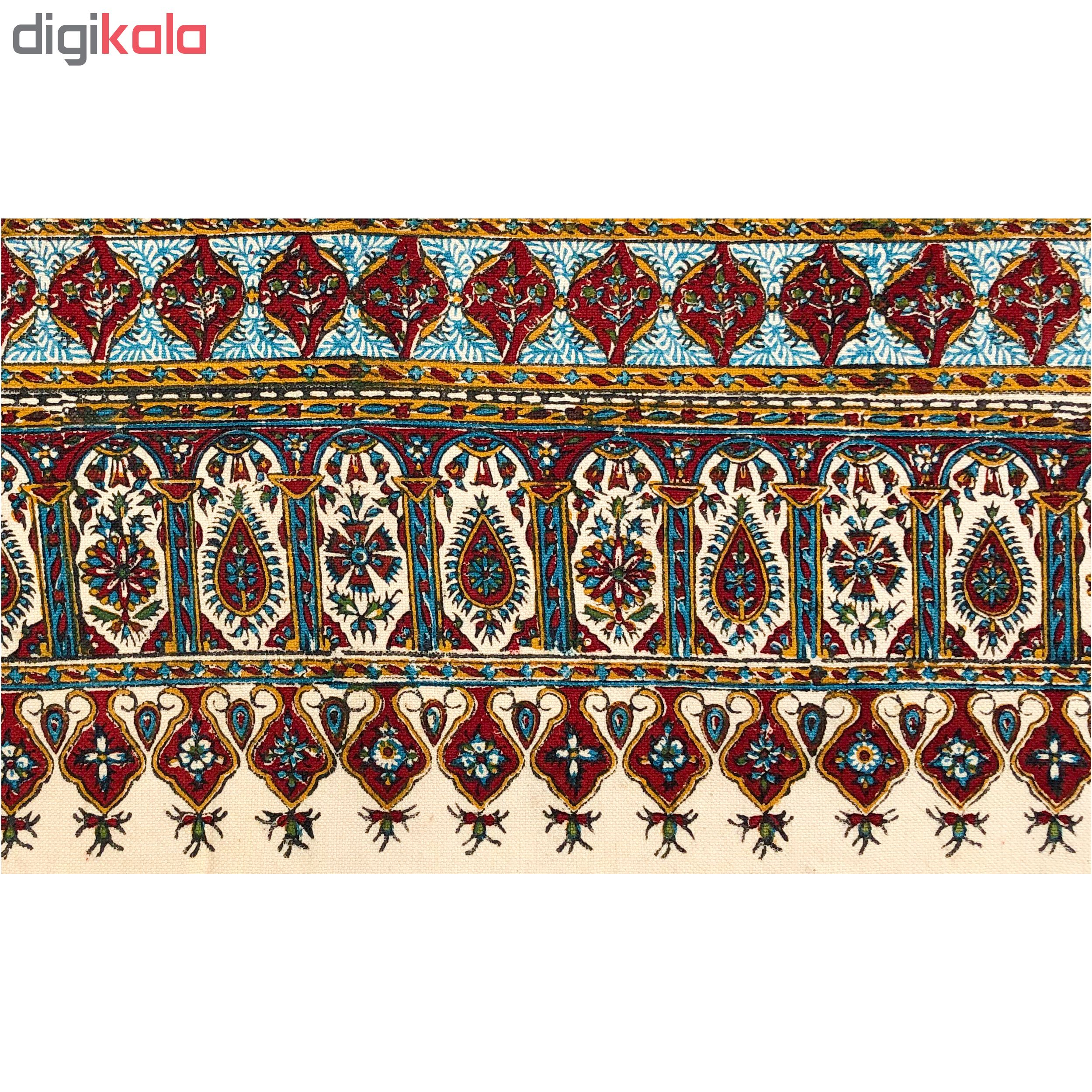 رومیزی قلمكار ممتاز اصفهان اثر عطريان طرح صندوقي مدلG63 سايز 120*120 سانتيمتر