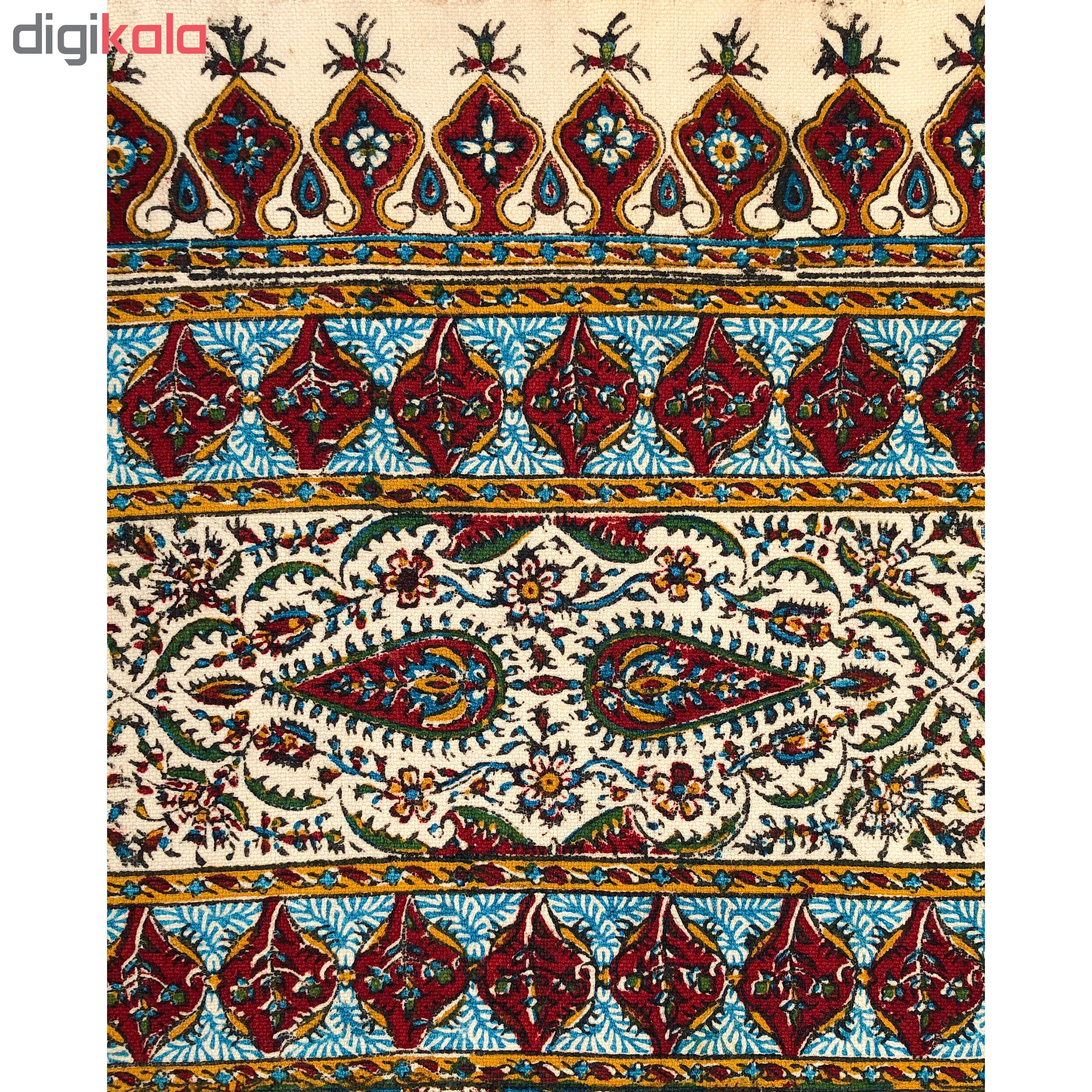 رومیزی قلمکار ممتاز اصفهان اثر عطریان طرح صندوقی مدلG64سایز 200*135سانتی متر