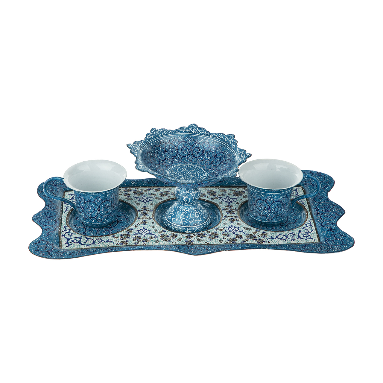سرویس چای خوری مسی میناکاری شده اثر سلطانی کد 62