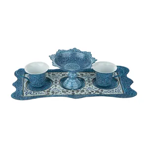 سرویس چای خوری مسی میناکاری شده اثر سلطانی کد 62